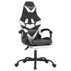 vidaXL Gaming-Stuhl mit Fu&szlig;st&uuml;tze Schwarz und Wei&szlig; Kunstleder
