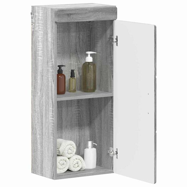 vidaXL Badezimmer-Wandschrank TULUM Graues Sonoma 37 x 24,5 x 86 cm