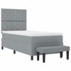 vidaXL Boxspringbett mit Matratze Hellgrau 90 x 200 cm Stoff