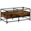 vidaXL Couchtisch mit Glasplatte R&auml;uchereiche 98,5x50x45 cm Stahl