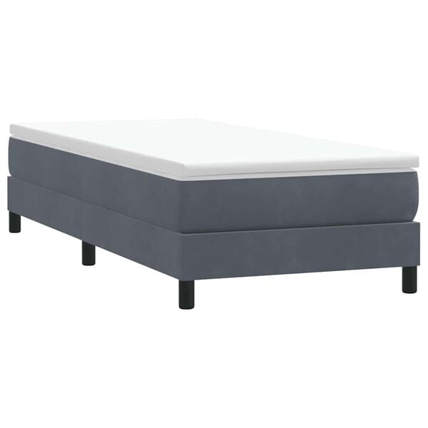 vidaXL Boxspringbett ohne Matratze Dunkelgrau 80x220 cm Samt
