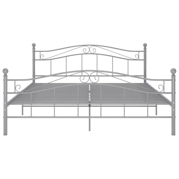 vidaXL Bett Grau Metall 180x200 cm