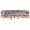 vidaXL 4-tlg. Garten-Sofagarnitur mit Kissen Massivholz Douglasie