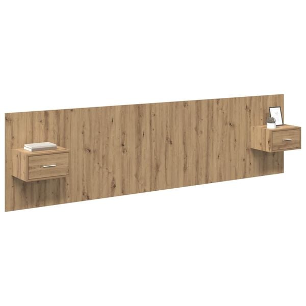 vidaXL Kopfteil mit Schrank 3 pcs Artisan-Eiche Holzwerkstoff