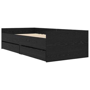vidaXL Bettrahmen mit Schubladen Schwarz Eichen-Optik 90 x 190 cm