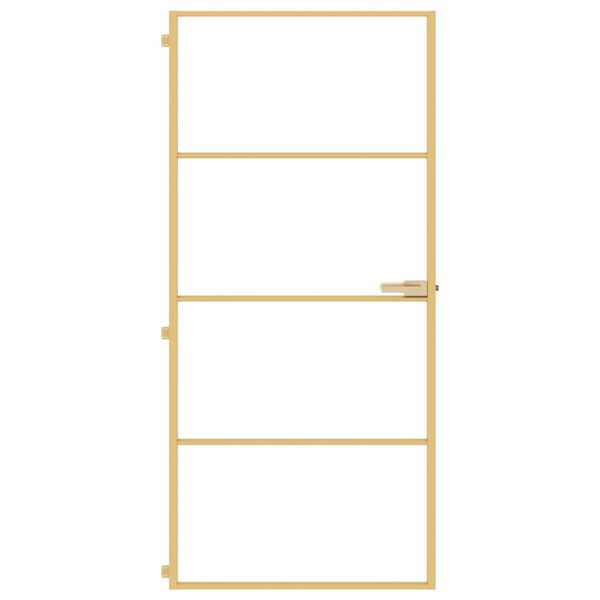 vidaXL Innent&uuml;r Schlank Golden 93x201,5 cm Hartglas und Aluminium