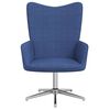 vidaXL Relaxsessel mit Hocker Blau Stoff