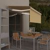 vidaXL Markise Automatisch mit Rollo LED Windsensor 3x2,5 m Gelb Wei&szlig;