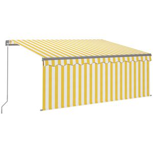 vidaXL Markise Manuell Einziehbar mit Rollo 3x2,5 m Gelb & Wei&szlig;