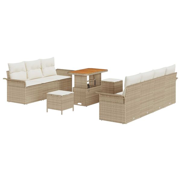 vidaXL Garten-Sofa-Set 10 pcs Beige Poly-Rattan