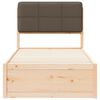 vidaXL Bettgestell mit gepolstertem Kopfteil Taupe 90 x 190 cm