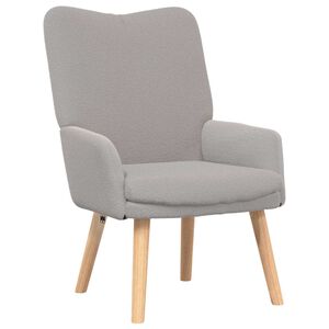 vidaXL Sessel Hellgrau 63 x 67 x 94 cm Schafstoff und Sperrholz