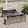 vidaXL Sofa Set mit Kissen mit Kissen 9 pcs Grau Poly Rattan
