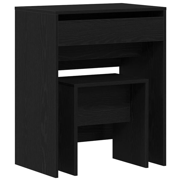 vidaXL Schminktisch Schwarz Eichen-Optik 60 x 40 x 75 cm Holzwerkstoff