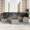 vidaXL Garten-Sofa-Set mit Kissen 8 pcs Hellgrau Poly Rattan