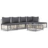 vidaXL 6-tlg. Garten-Lounge-Set mit Kissen Anthrazit Poly Rattan