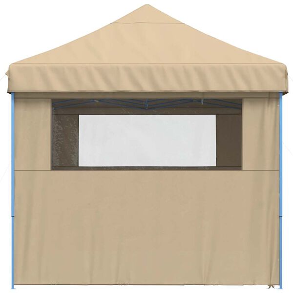 vidaXL Partyzelt Faltbar Pop-Up mit 4 Seitenteilen Beige