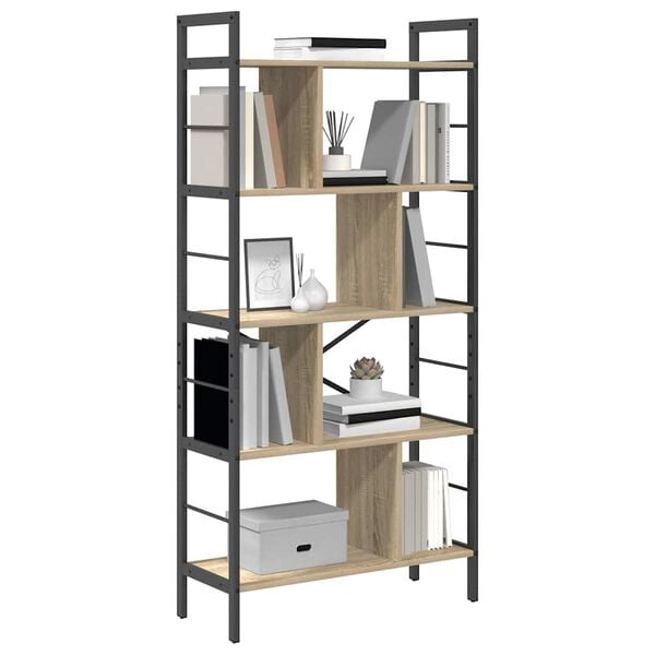 vidaXL B&uuml;cherregal Sonoma-Eiche 75 x 30 x 156 cm Holzwerkstoff
