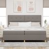 vidaXL Boxspringbett mit Matratze Taupe 200 x 200 cm Stoff