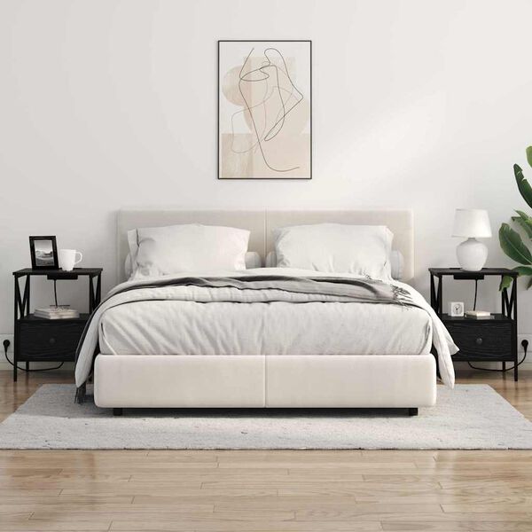 vidaXL Nachttisch Schwarz Eichen-Optik 41,5 x 40,5 x 55 cm