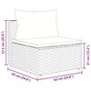 vidaXL 3-tlg. Garten-Sofagarnitur mit Kissen Schwarz Poly Rattan