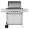 vidaXL Gasgrill mit 6 Flammen Edelstahl Silbern