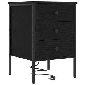 vidaXL Nachttisch Schwarz Eichen-Optik 42 x 41 x 61 cm Holzwerkstoff
