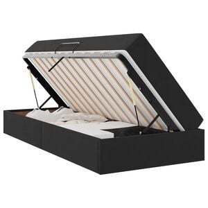 vidaXL Aufbewahrungsbett mit Matratze Schwarz 90 x 190 cm Samt