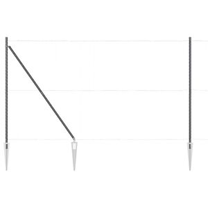 vidaXL Zaunpfosten 13 pcs Grau Ø32mm 170 cm Verzinkter Stahl