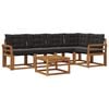vidaXL Outdoor-Sofagarnitur mit Kissen 6 pcs Nat&uuml;rlich und Schwarz