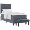 vidaXL Boxspringbett mit Kopfteil Dunkelgrau 190 x 90 cm Samt