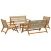 vidaXL Gartenst&uuml;hle mit Tisch 5 pcs Beige Massivholz Akazie