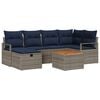vidaXL Gartensofa-set 7 stk. Grau Poly-Rattan