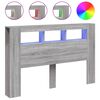 vidaXL LED-Kopfteil Grau Sonoma 160x18,5x103,5 cm Holzwerkstoff