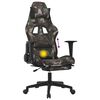 vidaXL Gaming-Stuhl mit Massage & Fu&szlig;st&uuml;tze Schwarz Camouflage Stoff