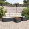 vidaXL Gartensofa-set mit Kissen 6 pcs Schwarz Poly Rattan