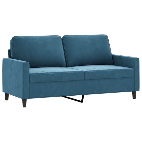 vidaXL 2-Sitzer-Sofa Blau 140 cm Samt