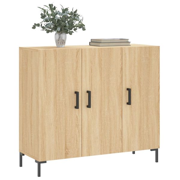 vidaXL Sideboard Sonoma-Eiche 90x34x80 cm Holzwerkstoff