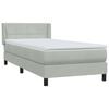 vidaXL Boxspringbett mit Matratze Hellgrau 90x210 cm Samt