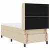 vidaXL Boxspringbett mit Matratze mit Kopfteil Creme 80 x 200 cm Stoff