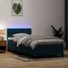 vidaXL Boxspringbett mit Matratze & LED Dunkelblau 80x210 cm Samt