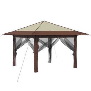 vidaXL Gazebo mit 4 Seitenw&auml;nden Creme und Braun