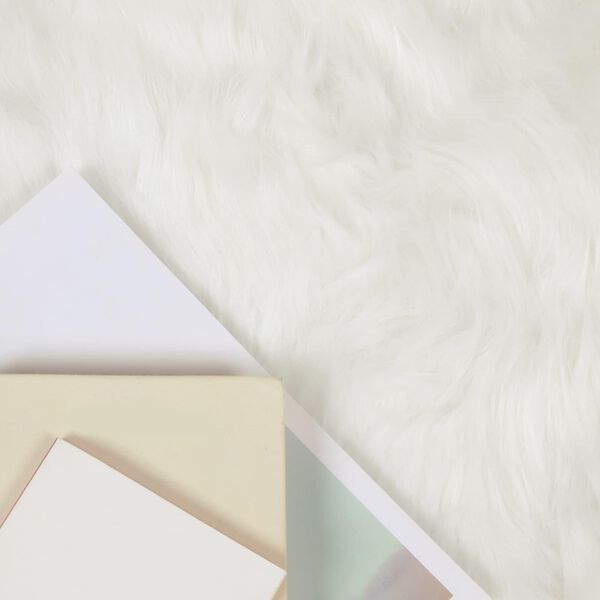 vidaXL Kunstschaffell Teppich Tafalla Wei&szlig; 160 x 230 cm Polyester