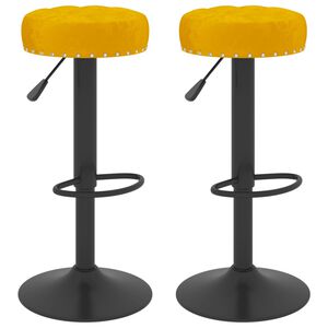 vidaXL Barhocker 2 Stk. Senfgelb Samt