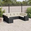 vidaXL 9-tlg. Garten-Sofagarnitur mit Kissen Schwarz Poly Rattan