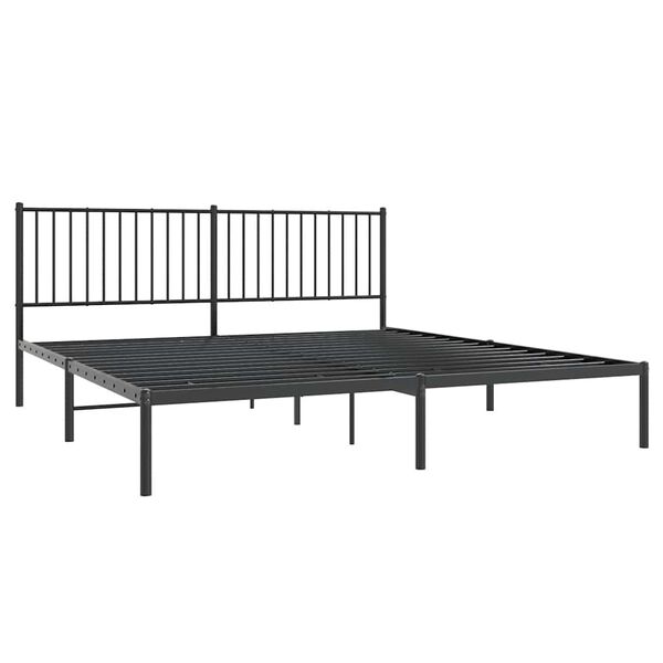 vidaXL Bettgestell mit Kopfteil Metall Schwarz 183x213 cm