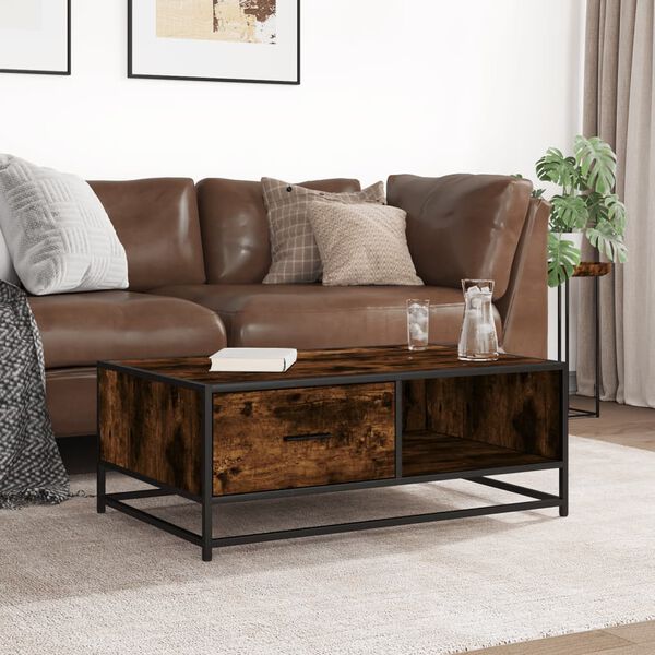 vidaXL Couchtisch R&auml;uchereiche 90x57x35 cm Holzwerkstoff und Metall