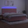 vidaXL Boxspringbett mit Matratze & LED Rosa 200x200 cm Samt