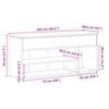 vidaXL Schuhbank Betongrau 102x30,5x45 cm Holzwerkstoff