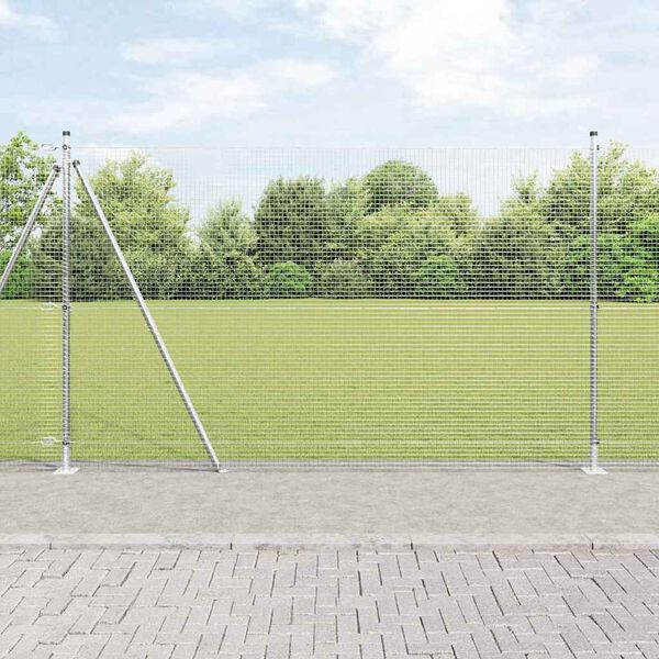 vidaXL Zaunpfosten Silber 50 x 1,5 m (19 x 19 mm Mesh) Stahl